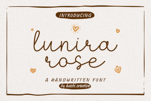 Lunira Rose: A Handwritten Typeface for Heartfelt Creations